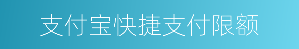 支付宝快捷支付限额的同义词