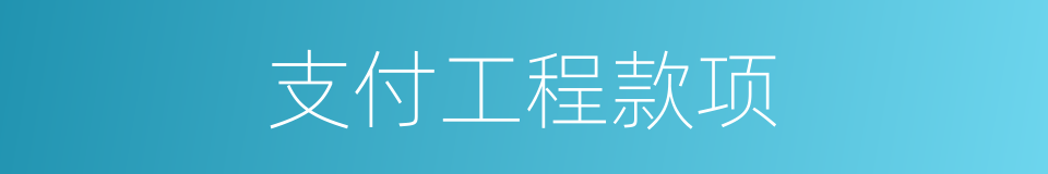 支付工程款项的同义词