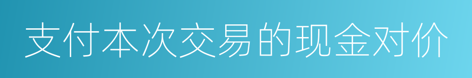 支付本次交易的现金对价的同义词