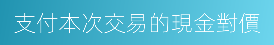 支付本次交易的現金對價的同義詞