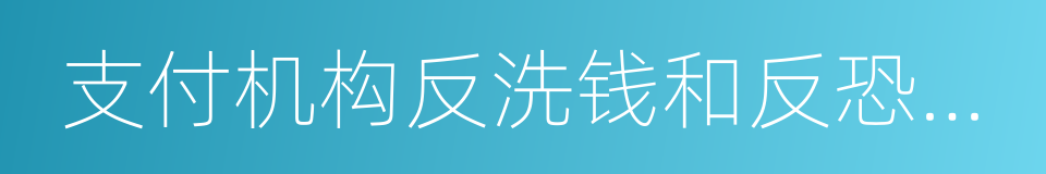 支付机构反洗钱和反恐怖融资管理办法的同义词