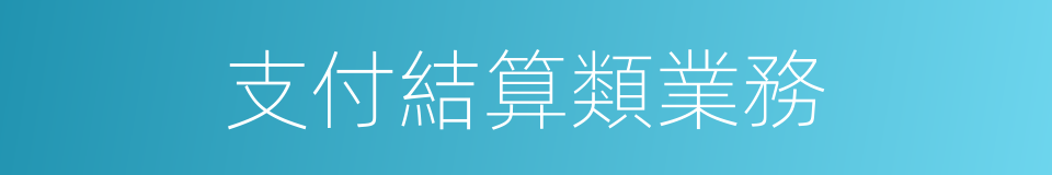 支付結算類業務的同義詞