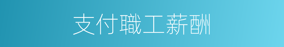 支付職工薪酬的同義詞
