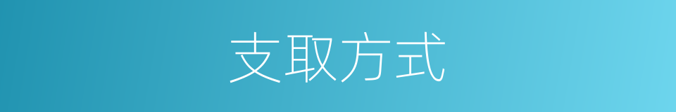 支取方式的同义词