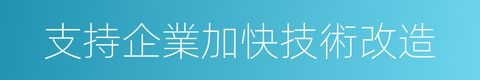 支持企業加快技術改造的同義詞