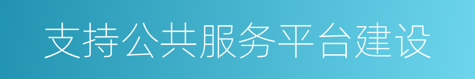 支持公共服务平台建设的同义词