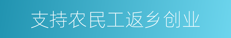 支持农民工返乡创业的同义词