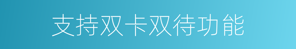 支持双卡双待功能的同义词