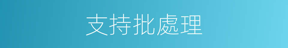 支持批處理的同義詞