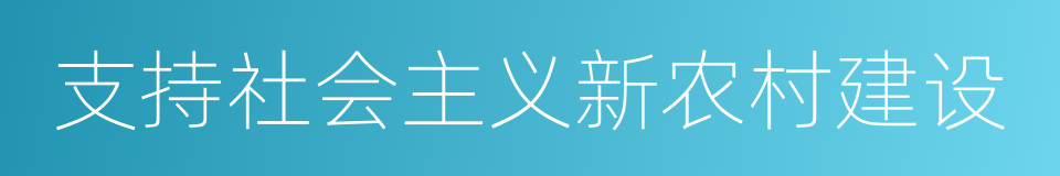 支持社会主义新农村建设的同义词