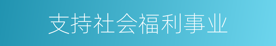 支持社会福利事业的同义词