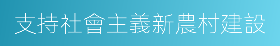 支持社會主義新農村建設的同義詞