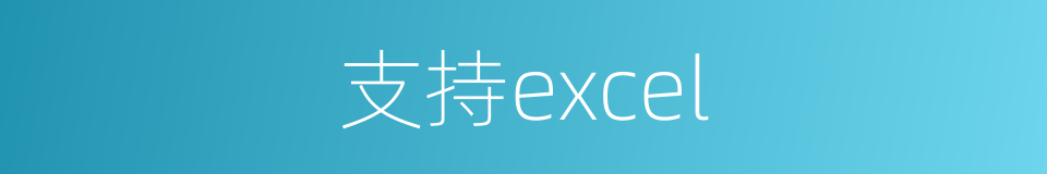 支持excel的同义词