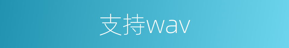 支持wav的同义词
