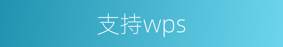 支持wps的同义词