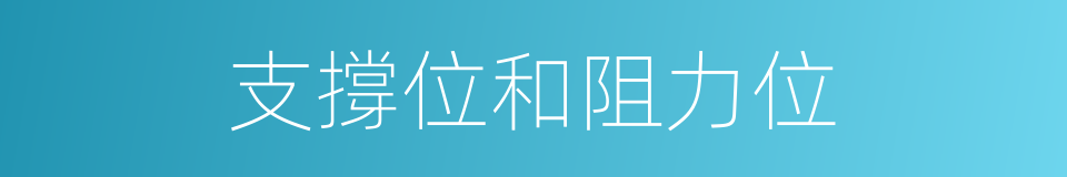 支撐位和阻力位的同義詞