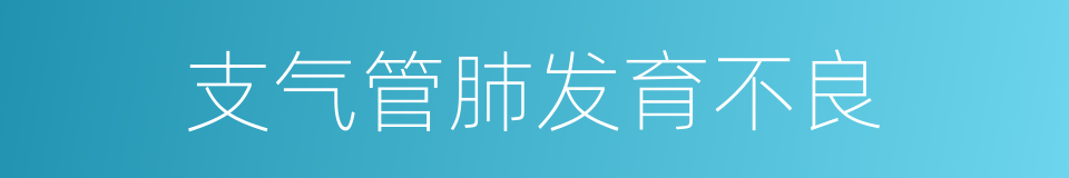 支气管肺发育不良的同义词