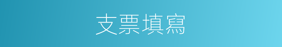 支票填寫的同義詞
