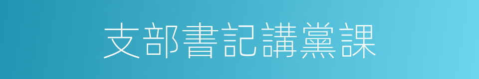 支部書記講黨課的同義詞