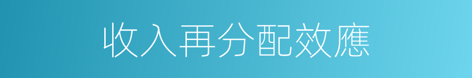 收入再分配效應的同義詞