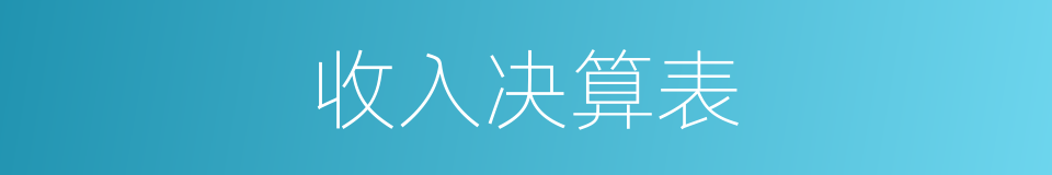 收入决算表的同义词