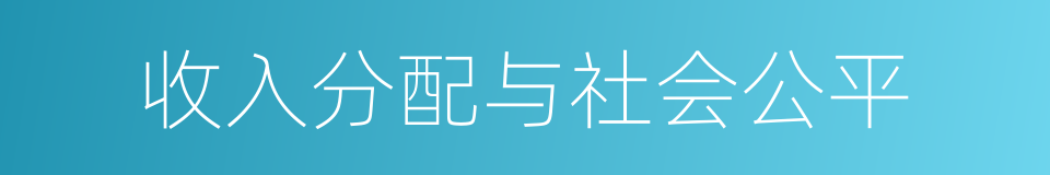 收入分配与社会公平的同义词