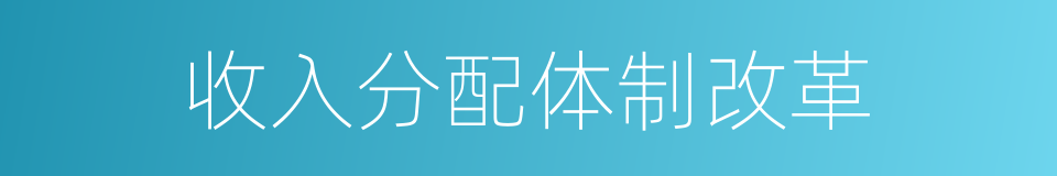 收入分配体制改革的同义词
