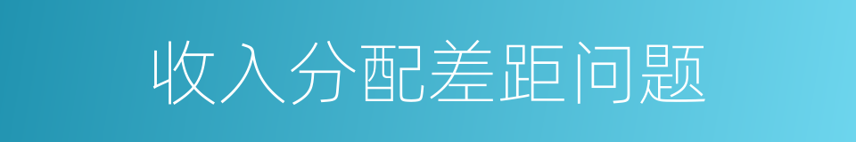 收入分配差距问题的同义词