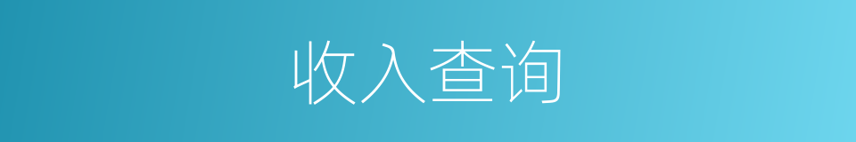 收入查询的同义词