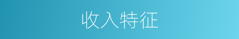 收入特征的同义词