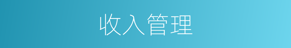 收入管理的同义词