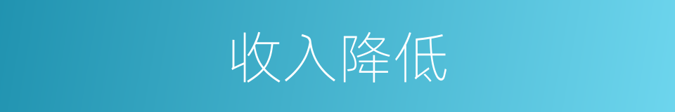 收入降低的同义词