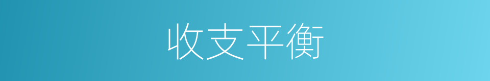 收支平衡的同义词
