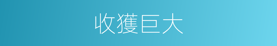 收獲巨大的同義詞