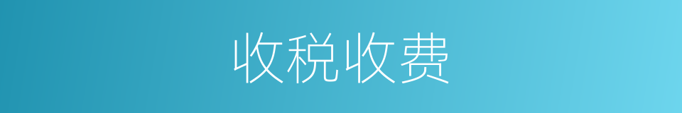 收税收费的同义词