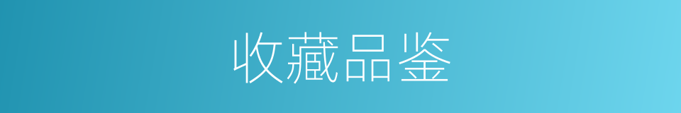 收藏品鉴的同义词