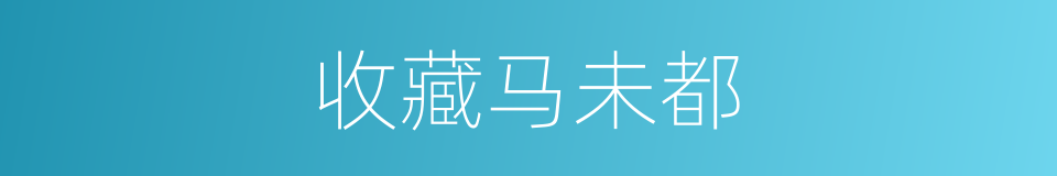 收藏马未都的同义词