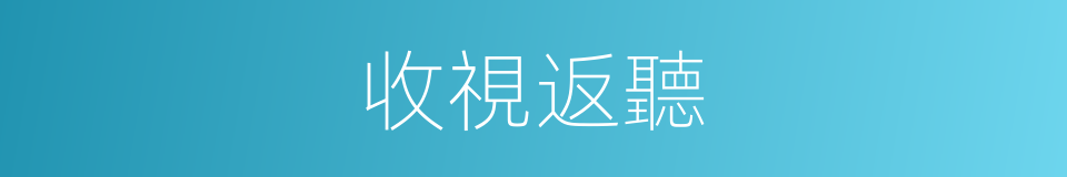 收視返聽的意思