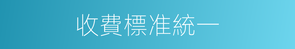 收費標准統一的同義詞
