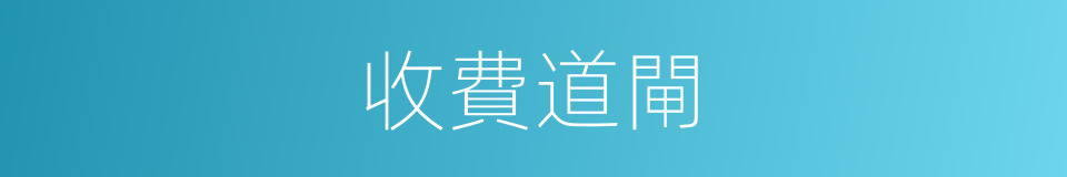 收費道閘的同義詞