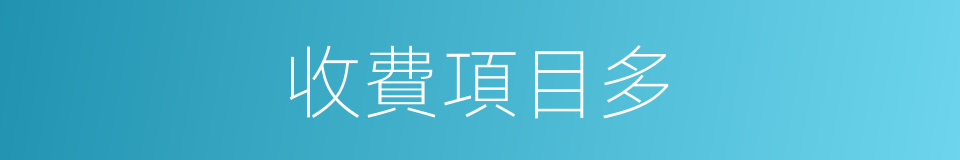 收費項目多的同義詞
