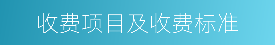 收费项目及收费标准的同义词