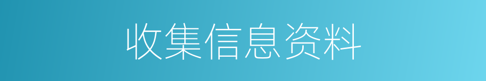 收集信息资料的同义词