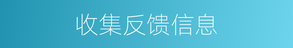收集反馈信息的同义词