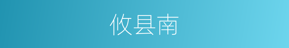 攸县南的同义词