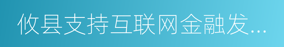 攸县支持互联网金融发展的若干规定的同义词