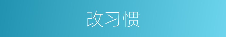 改习惯的同义词