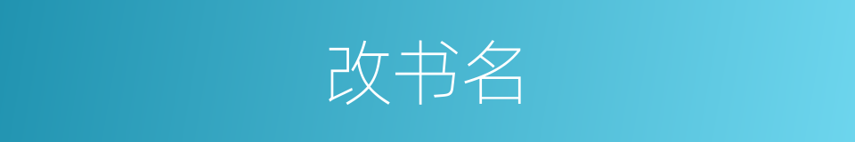 改书名的同义词