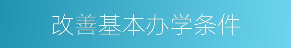 改善基本办学条件的同义词