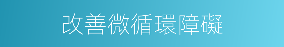 改善微循環障礙的同義詞